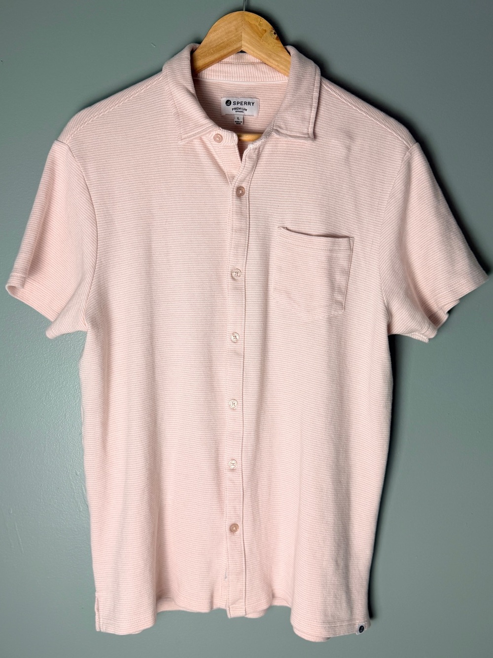 Sperry Light Pink Short Sleeve Button-Down Shirt
